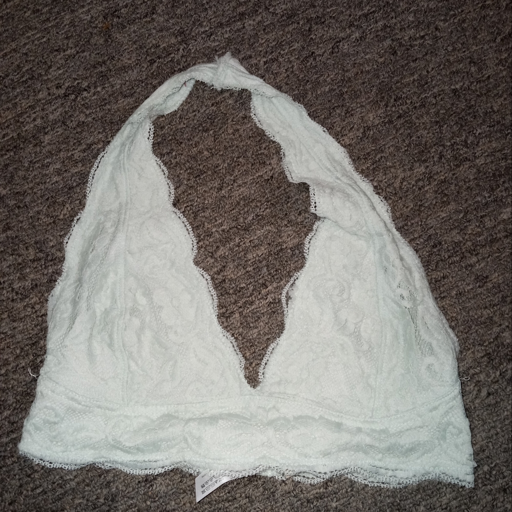Pins and needles pastel seafoam green blue floral lace bralette size medium
